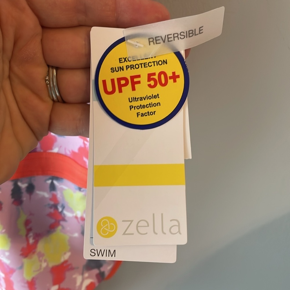 Zella Kids One-Piece Swimsuit in Pink, Yellow, Coral - Picture 7 of 8